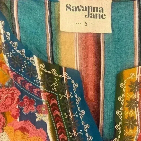 SAVANNA JANE STRIPE BELL SLEEVE in Western Size Small - Picture 10 of 12